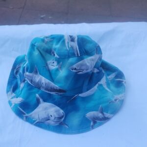 😎 Blue Shark Print Bucket Hat